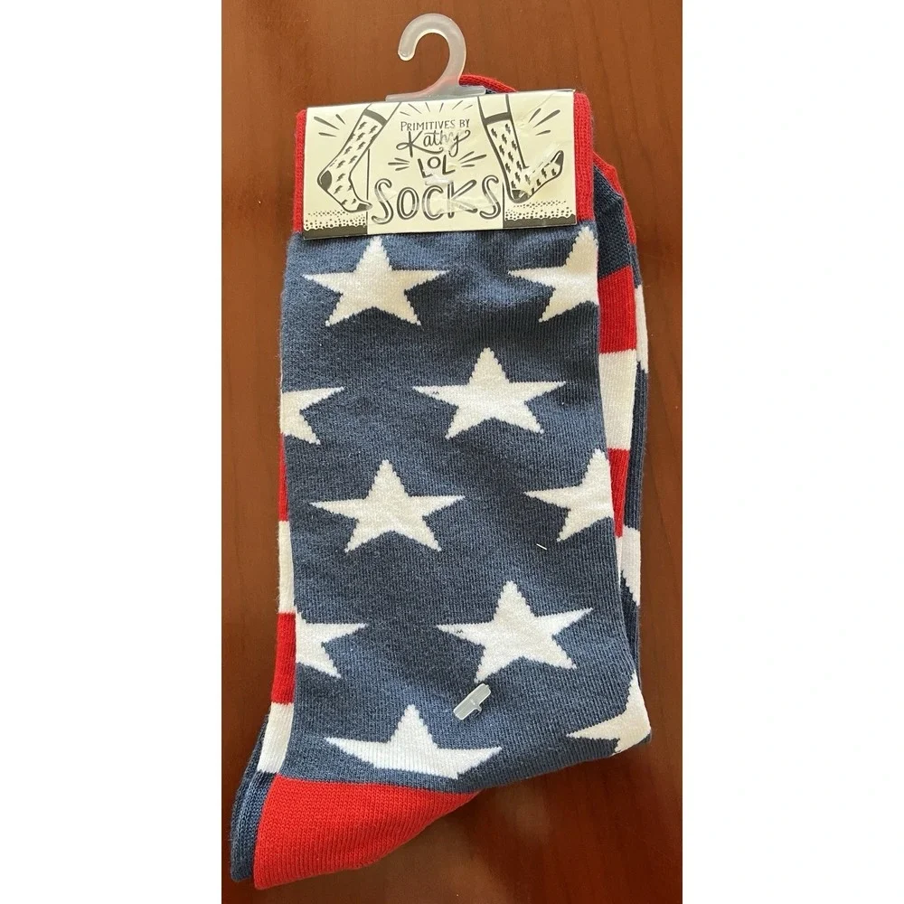 NWT Primitives by Kathy Socks - Socks - Stars & Stripes, One Size Fits Most